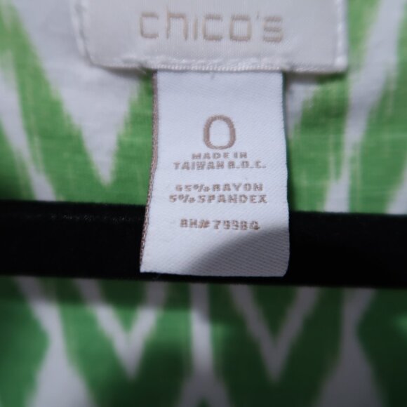 Chicos Womens Easywear Top 3/4 Sleeve Geometric Print Ombre Scoop Neck Shirt 0 - Picture 8 of 13